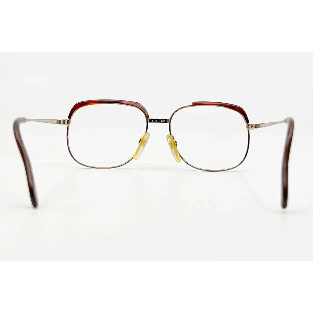 Metzler Eyeglasses Frames Mens Gold Brown Vintage Germany 54-16-135